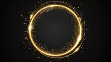 Luxurious Golden Sparkle Swirl With Space For Text, Isolated Black Background. Top Choice For Wedding Stationery, Anniversary Cards, And Exclusive Offer Backgrounds