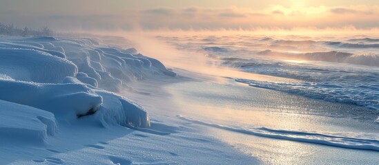 Wall Mural - the sea's morning light in winter