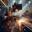 © itnozirmia - A man working with sparks in a factory industrial manufacturing