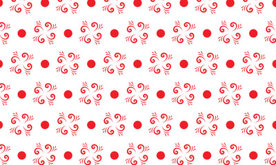 Poster - abstract red seamless vintage floral pattern.