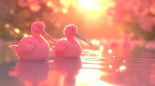 Two Pink Flamingos