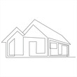 © Moshiur - Continuous one line drawing of home line art drawing vector illustration