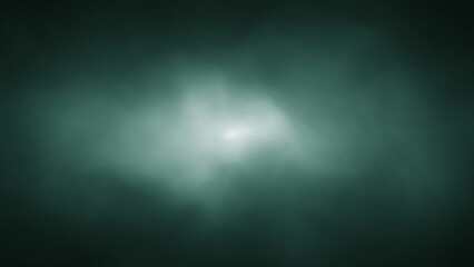 Wall Mural - dark green mystic foggy light loop slow motion background.