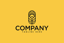 Wheat Grain Flour And Sunrise Minimalist Concept Logo For Farm And Food Business Label Brand Identity