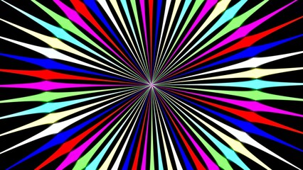 Wall Mural - Beautiful illustration of colorful rays pattern on plain black background