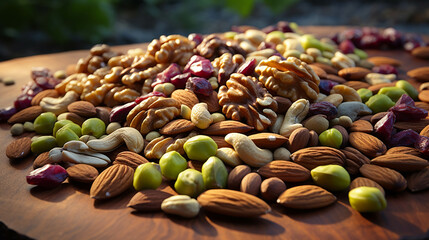 Wall Mural - nuts and dried fruits high definition(hd) photographic creative image