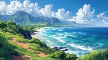 Usa Hawaii Kauai Kamala Point, Background Banner HD