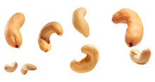 Falling Cashew Nuts On A Transparent Background Generated By AI