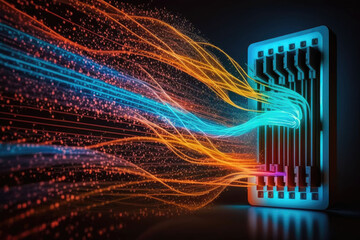 Wall Mural - Artificial intelligence big data information flow technology background, AI generation