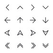Set of arrow icon for web app simple line design