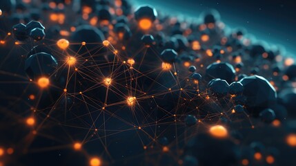 Orange blue, information internet technology background material