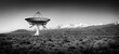 Black and White photo of a Satellite in the California Desert