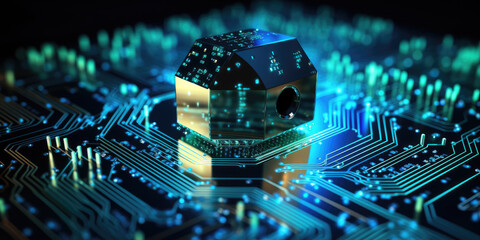 Poster - internet security and data protection concept, blockchain and cybersecurity 