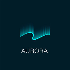 aurora northern lights in the sky at night. abstract modern vector use as a logo for a business.