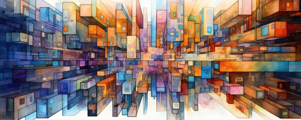 Wall Mural - Colorful abstract rectangular background material