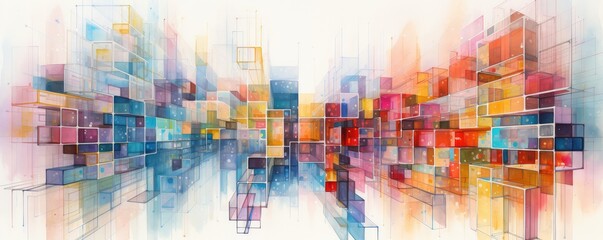 Wall Mural - Colorful abstract rectangle