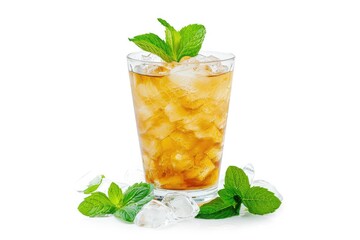 Poster - Classic mint julep for Kentucky derby presented on white background