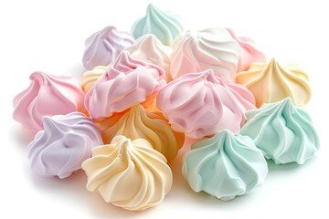 Sticker - Fresh multicolored meringues piled white