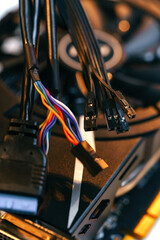 Poster - Computer parts close up photo abstract background