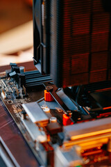 Poster - Computer parts close up photo abstract background