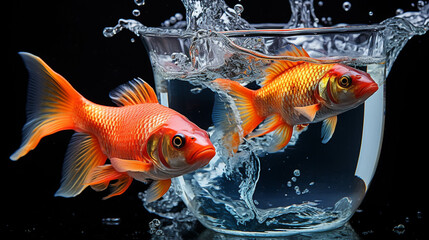 Wall Mural - goldfish in water high definition(hd) photographic creative image