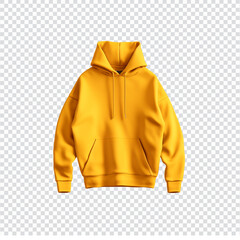 Blank  yellow hooded sweatshirt mockup, 