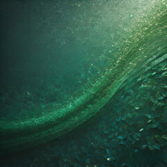  Vintage green background. Rough painted wall of emerald color. Imperfect plane of virid colored. Uneven old decorative toned backdrop of green tint. Texture of emerald hue. Ornamental stony surface.
