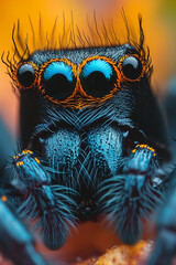 Poster - A macro photograph emphasizing the depth and detail of spider eyes.