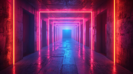  - bright neon lines mimicking the fast-paced rhythm of techno music.