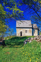 Sticker - Old stone church in the countryside