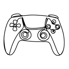 Gaming joystick one line drawing 