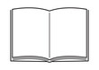 開いた本のシンプルな白黒イラスト　Simple black and white illustration of an open book