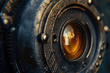 Poster - A close up view of a camera lens. Perfect for photography enthusiasts and professionals.