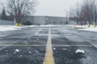 A parking lot covered in snow with falling snowflakes. Perfect for winter-themed projects
