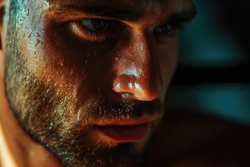 Aufkleber - A close-up photograph of a man with a beard. This image can be used to portray masculinity, fashion, grooming, or facial hair trends
