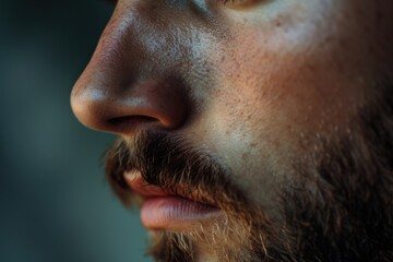 Aufkleber - A close-up shot of a man with a beard. Versatile and suitable for various uses