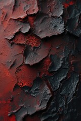Poster - A close-up view of red and black paint. Can be used for various artistic projects