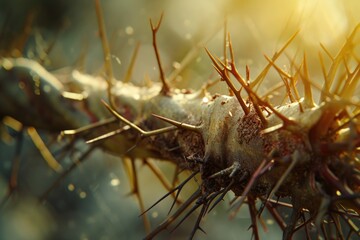 Aufkleber - A detailed close-up view of a single branch from a tree. This image can be used to depict nature, seasons, growth, or environmental concepts