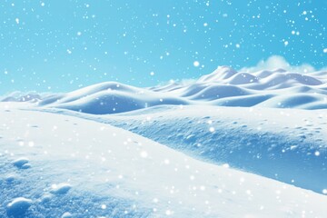 Poster - A picturesque snow-covered hill with a beautiful blue sky in the background. Ideal for winter-themed designs and outdoor adventure promotions