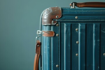 Poster - Luggage sitting on top of a table. Suitable for travel and vacation concepts