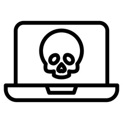 Canvas Print - malware, computer virus icon with skull and bones