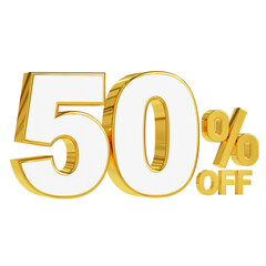 Sticker - Gold and white 50% off discount 3d design