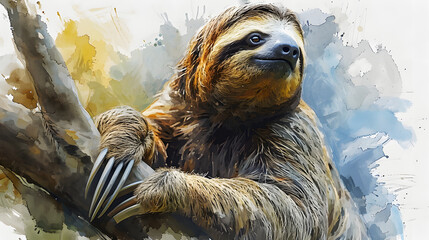 Canvas Print - illustration with the drawing of a Sloth