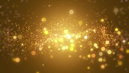 Wall Mural - background gold movement. universe gold dust with stars on black background. motion abstract of part