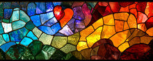 A Mosaic Of Stained Glass Forming An Abstract Representation Of Love's Journey, With Each Piece Telling A Unique Story. 