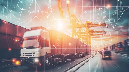 Poster - Generative AI : Smart Logistics Digital Marketing Technology Concept