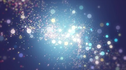 Wall Mural - background blue movement. universe azure dust with stars on black background. motion abstract of par