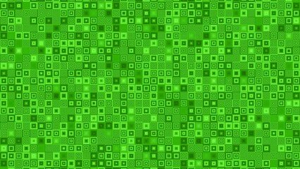 Wall Mural - Decorated green square dots blink randomly, 4K loop motion background.