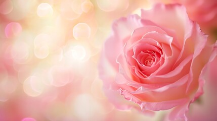 Leinwandbilder - Generative AI : Roses flower as smooth and soft, pink tone with blurred bokeh for greeting