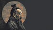Confucius Philosopher Artwork: Minimal Design with Text Space